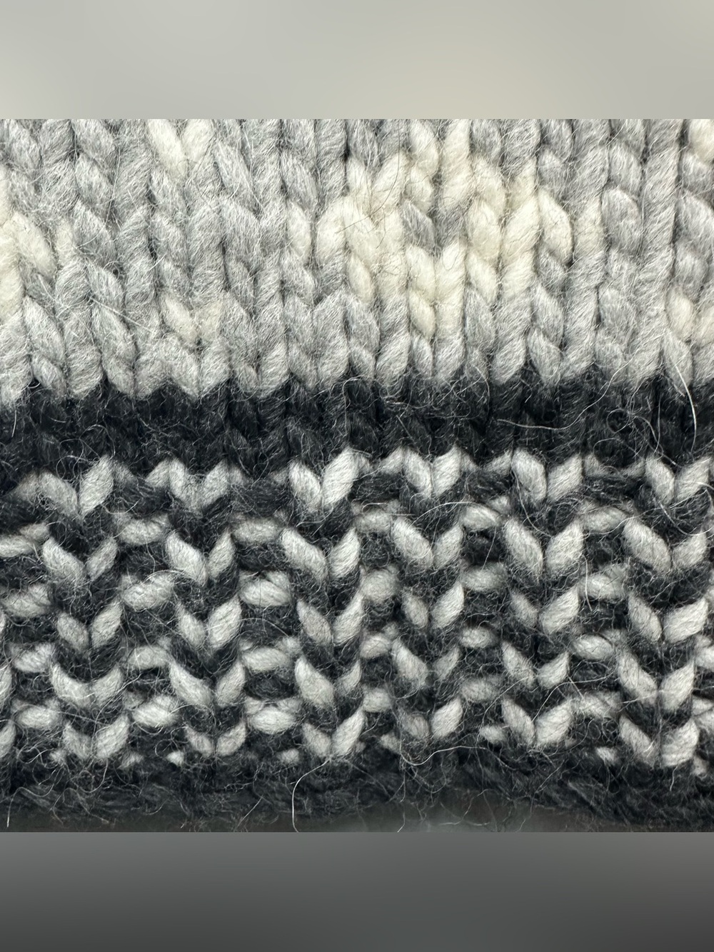 Madewell Open Front Sweater Vest Wool Blend Fair Isle Gray Black Alpaca Size L - Picture 13 of 14